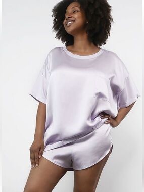 lunya Washable Silk Tee set lilac mist size 1X
